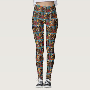 Leggings Beagle avec Coeur Roses Saint-Valentin