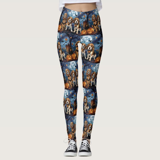 Leggings Beagle Halloween Effrayant (Devant)