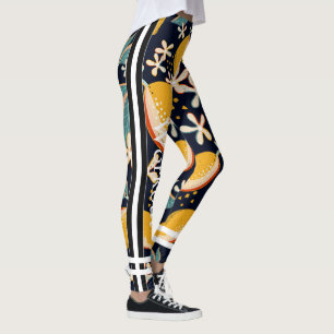 Leggings Beau agrumes motif l entraînement l bleu marine
