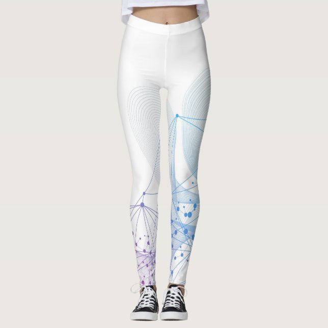 Leggings Beau Art Décor Géométrique Abstrait (Devant)