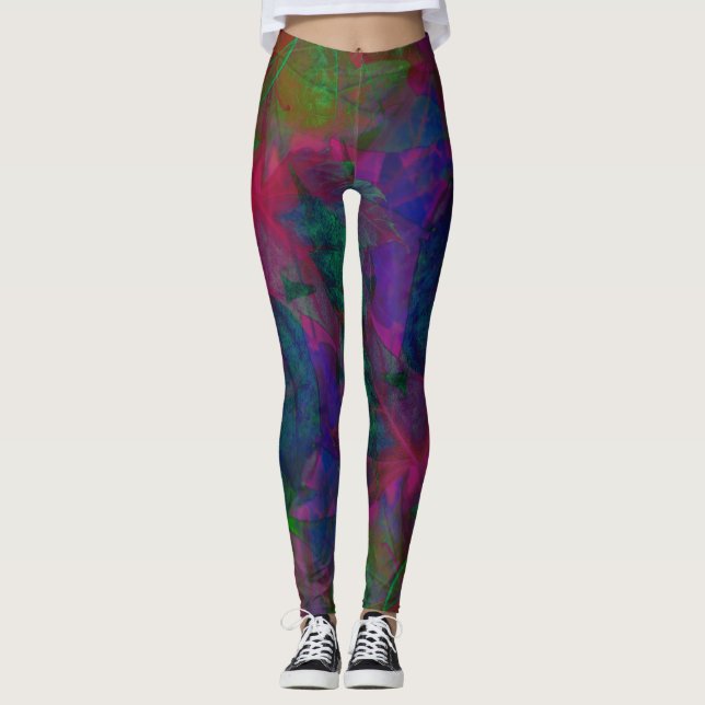 Leggings Beau moderne avec une jambe fluorescente (Devant)