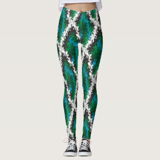 Leggings beau motif vert