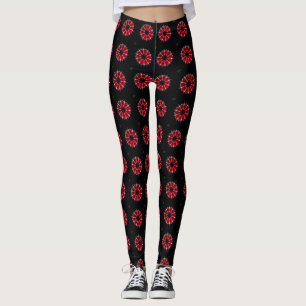 Leggings beau noir grand polkadot motif design