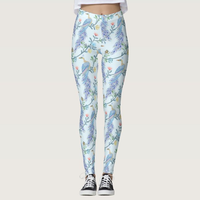 Leggings Beau Peacock Motif sans couture (Devant)