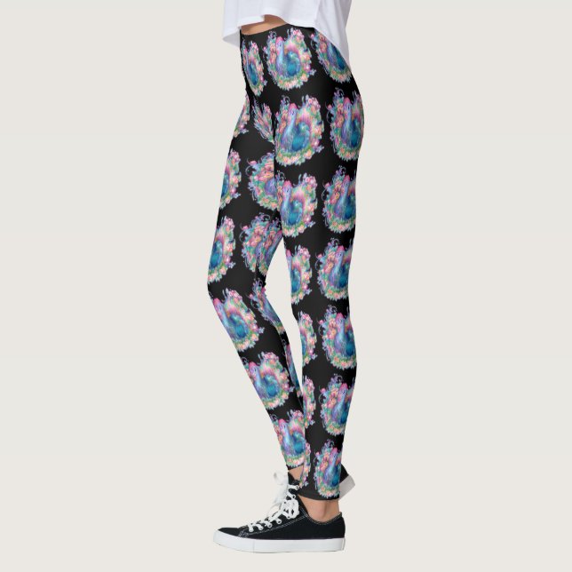 Leggings Beau poulet et fleurs (Gauche)