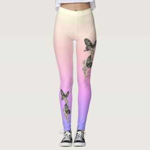 Leggings Beau Rose de Ceylan en voie de disparition papillo