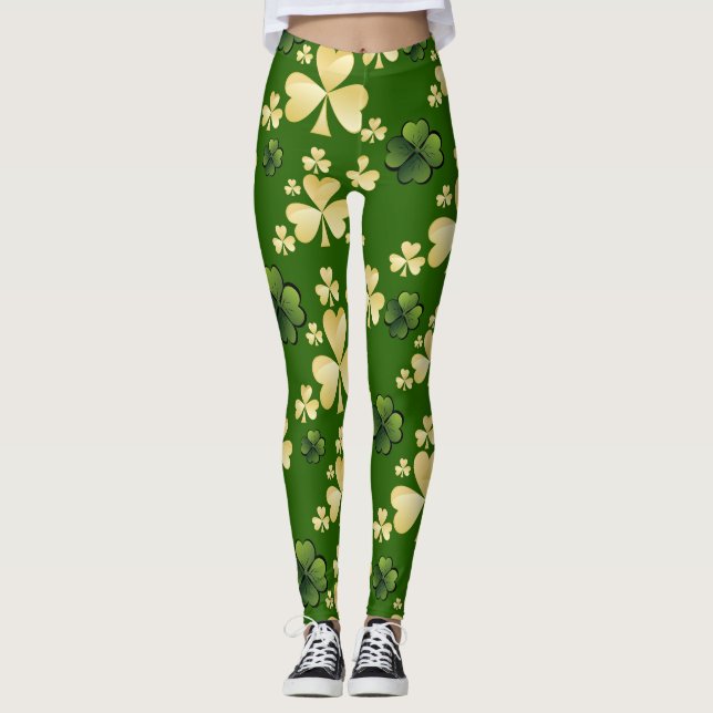 Leggings Beaucoup de Shamrocks / -Soyez irlandais pour une  (Devant)