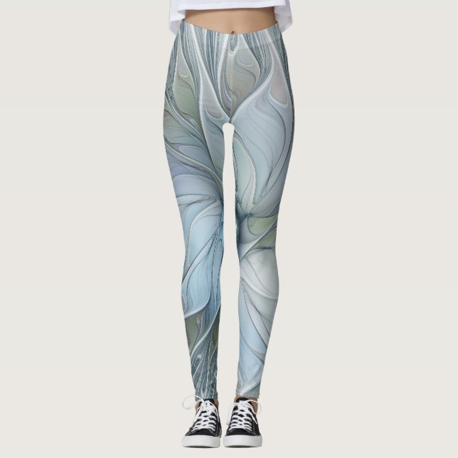 Leggings Beauté Élégante Art Abstrait Moderne Fleur Fractal (Devant)