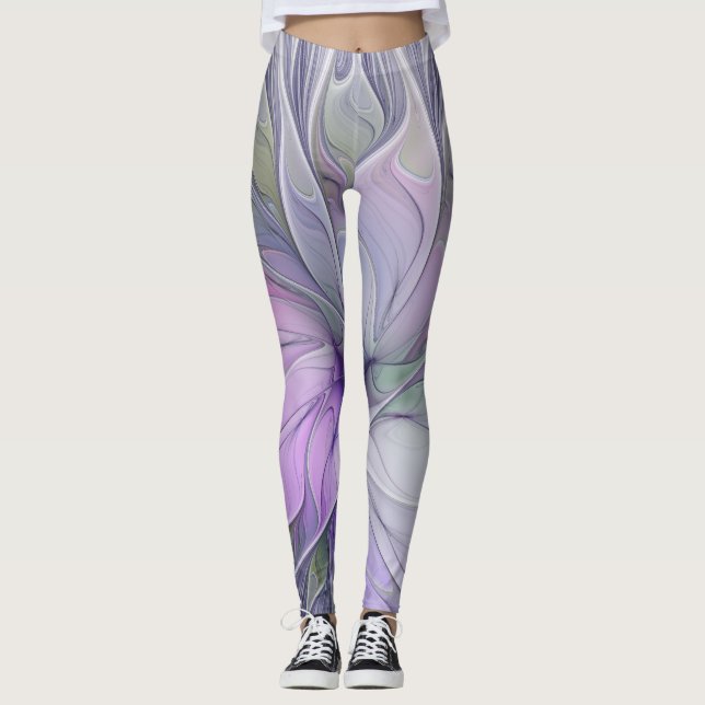 Leggings Beauté Époustouflante Art Abstrait Moderne Fleur F (Devant)