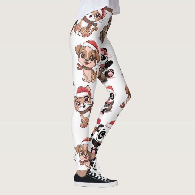 Leggings Beaux animaux avec casquettes de Noël (Droite)