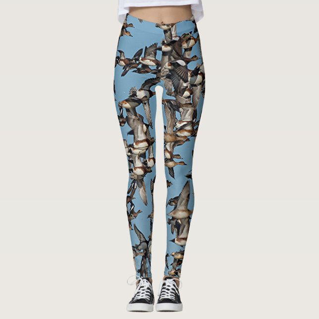 Leggings Beaux canards d'hiver en vol (Devant)