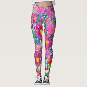 Leggings Beaux Fleurs sauvages : Artistérie tirée à la main