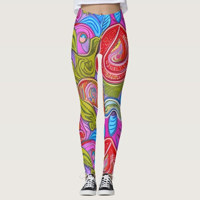 Leggings Beaux hérissons traditionnels (Devant)