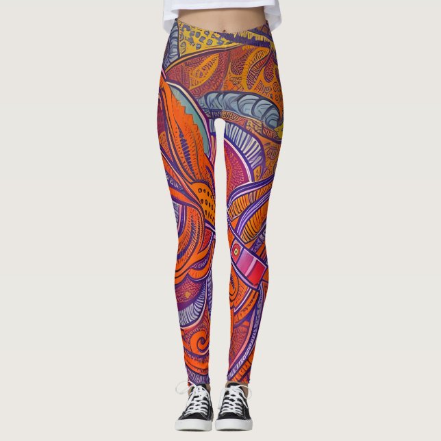 Leggings Beaux hérissons traditionnels (Devant)