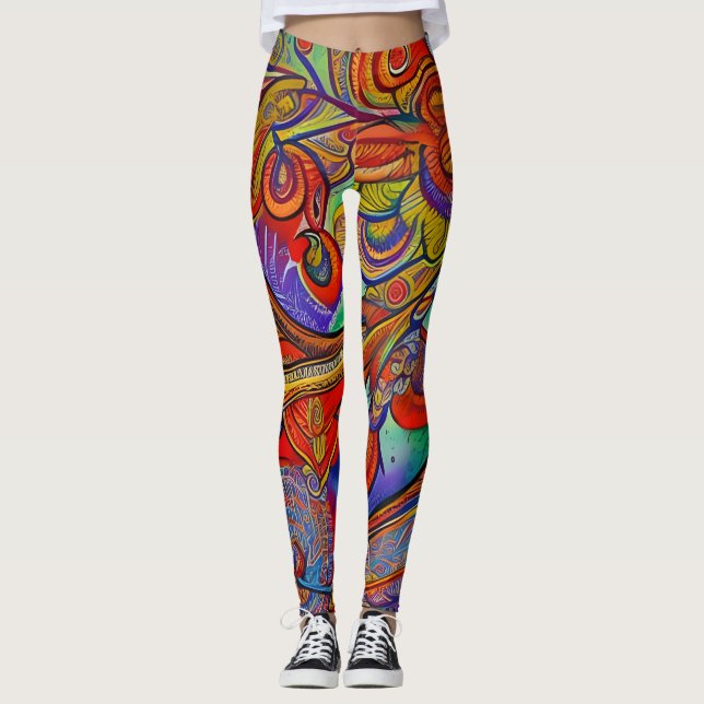 Leggings Beaux hérissons traditionnels (Devant)