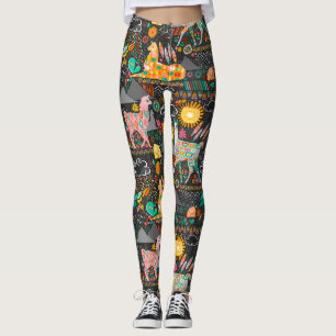 Leggings Beaux lamas sur les guêtres grises