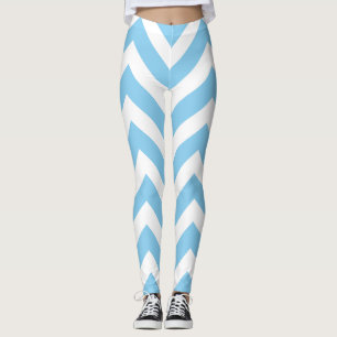 Leggings Bébé Bleu et Blanc Grand Taille Chevron