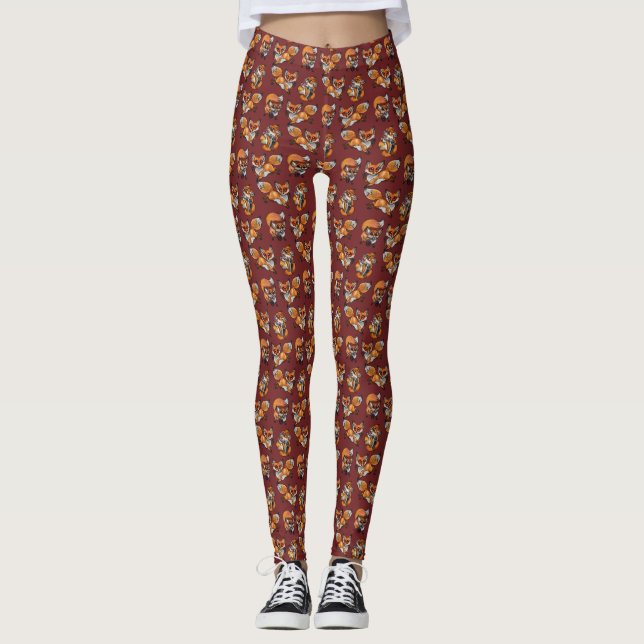 Leggings Bébé mignon Fox Motif Imprimer (Devant)