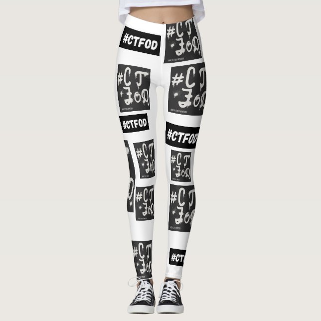 Leggings Bed & Breakfast blanc #CTFOD journal vaporispaint (Devant)