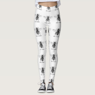 Leggings Bee Worker Honey Black Bumblebee