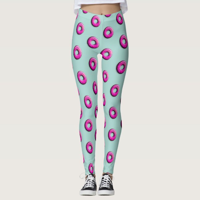 Leggings Beignet rose - pépites colorées 1 (Devant)