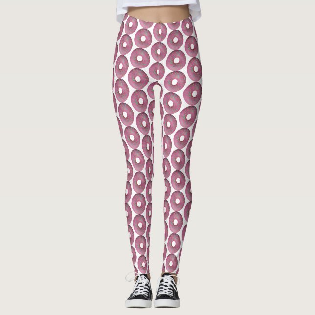 Leggings beignets roses avec arroses (Devant)