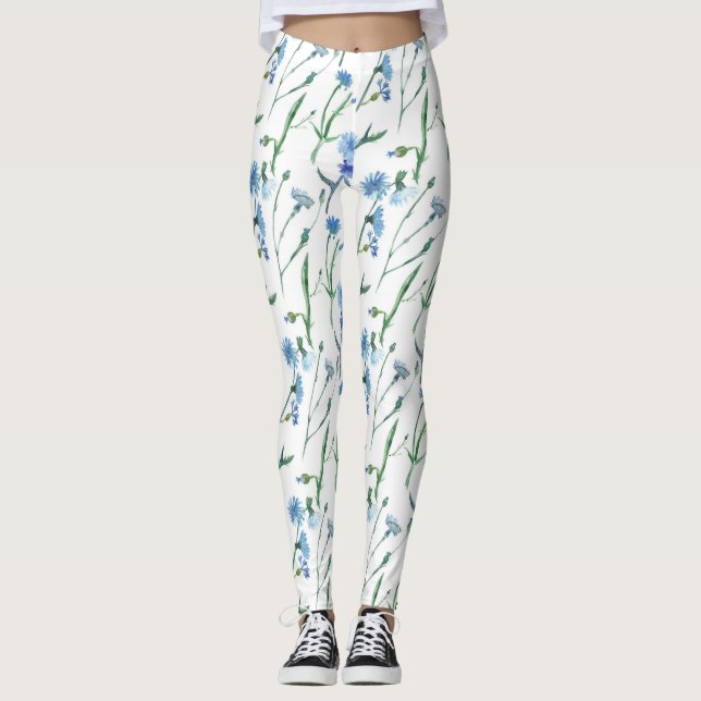 Leggings Belle aquarelle cornfleurs (Devant)