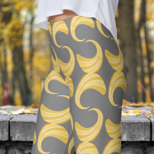 Leggings Belle courbe gris et or Motif