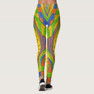 Leggings belle égyptienne multi couleur design symétrique