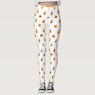 Leggings Belle Feuilles d'automne Fleurs Motif Fille