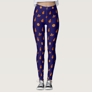 Leggings Belle Feuilles d'automne Fleurs Motif Fille