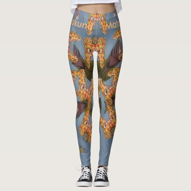 Leggings Belle girafe bleue Extraordinaire Funny Hakuna Mat (Devant)