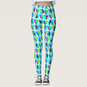 LEGGINGS BELLE GYMNASTIQUE BLEUE JAMBES FILLES