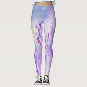 Leggings Belle Lavande Fleur Champ ou prairie Purple