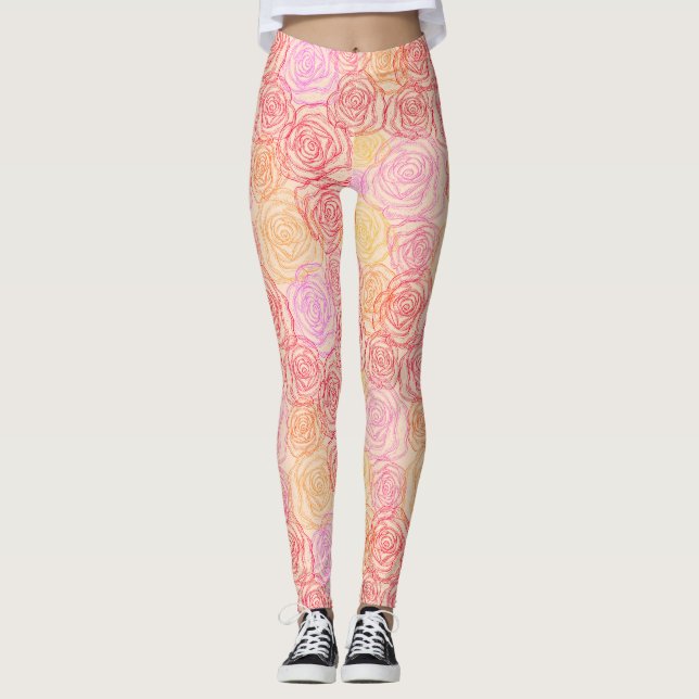 Leggings Belle ligne florale fleurie (Devant)