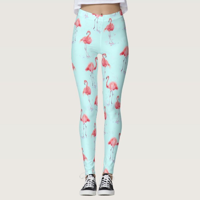 Leggings Belle motif de flamants roses (Devant)