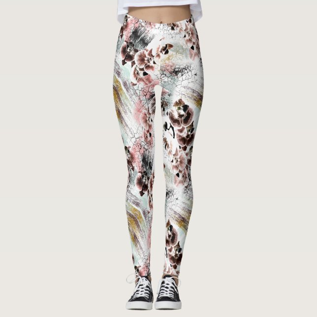 Leggings Belle orchidée stylée (Devant)