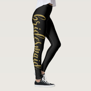 Leggings Belle Parties scintillant Or Calligraphie Bridesma