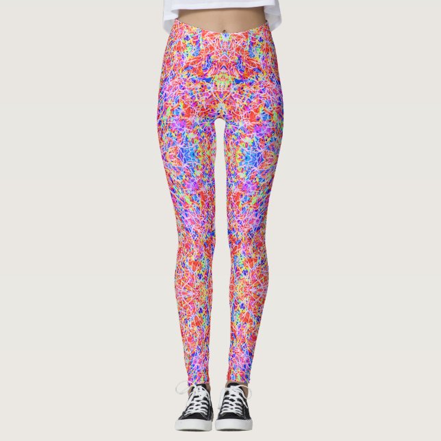Leggings Belle peinture abstraite colorée (Devant)