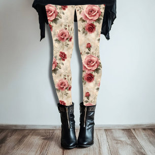 Leggings Belle romantique rose rose rose Vintage