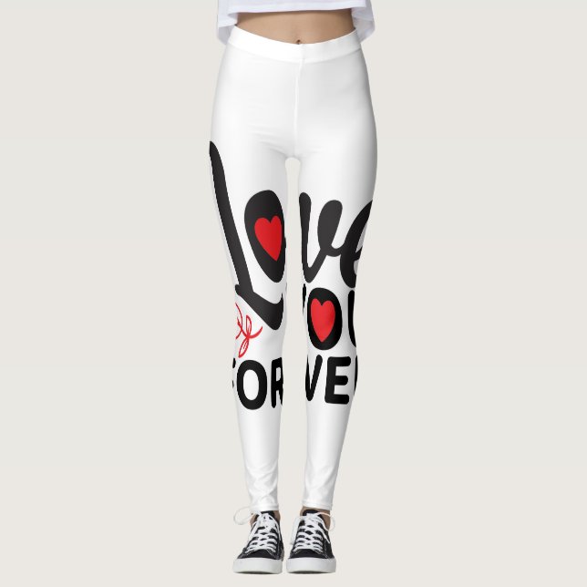 Leggings Belle valentine rouge et blanc (Devant)