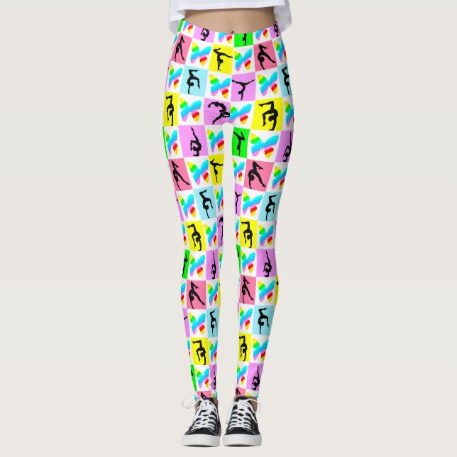 LEGGINGS BELLES FILLES GYMNASTIQUES DE BEAUX BUTTERFLY (Devant)