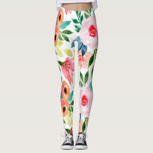Leggings Belles fleurs à l'aquarelle