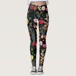 Leggings Belles fleurs colorées et Plantes botaniques<br><div class="desc">De superbes leggings avec un motif de fleurs colorées rose,  rouge et jaune et des plantes dressés contre un arrière - plan noir. Elégant,  mais ludique,  ils sont parfaits pour une soirée,  un concert,  un festival,  une séance de yoga ou une tenue quotidienne.</div>