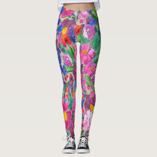 Leggings Belles fleurs : papier peint Fleur sauvage aquarel