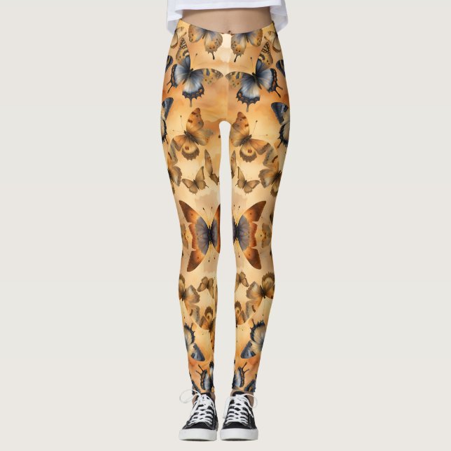 Leggings Belles papillons aquarelles (Devant)