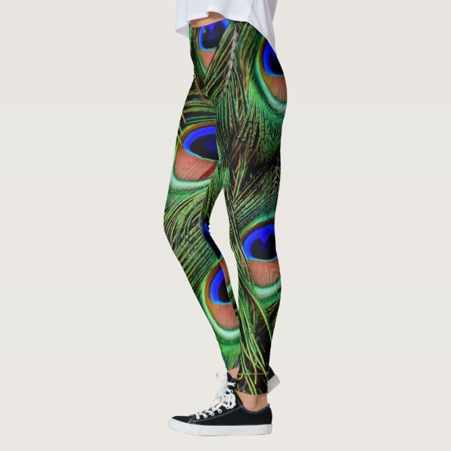 Leggings Belles plumes de paon (Gauche)