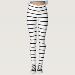 Leggings Belles rayures blanches noires