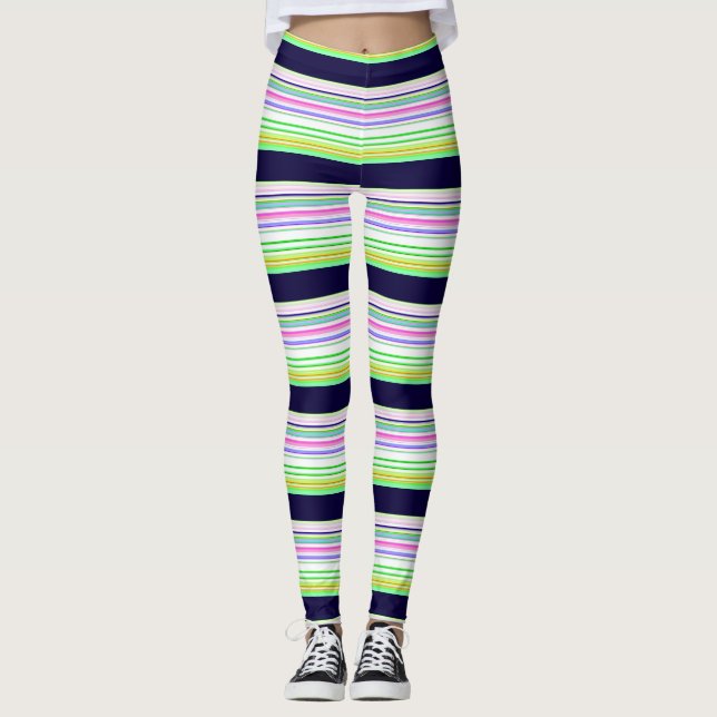 Leggings Belles rayures bleues (Devant)