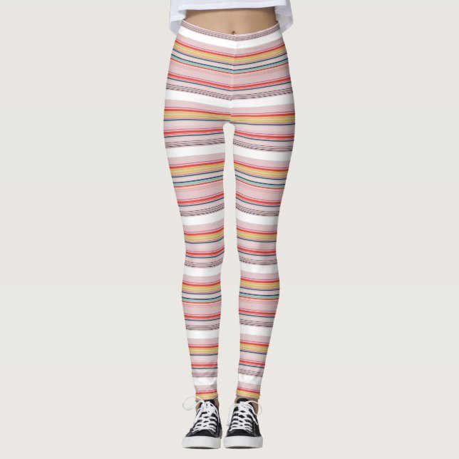 Leggings Belles rayures colorées modernes (Devant)